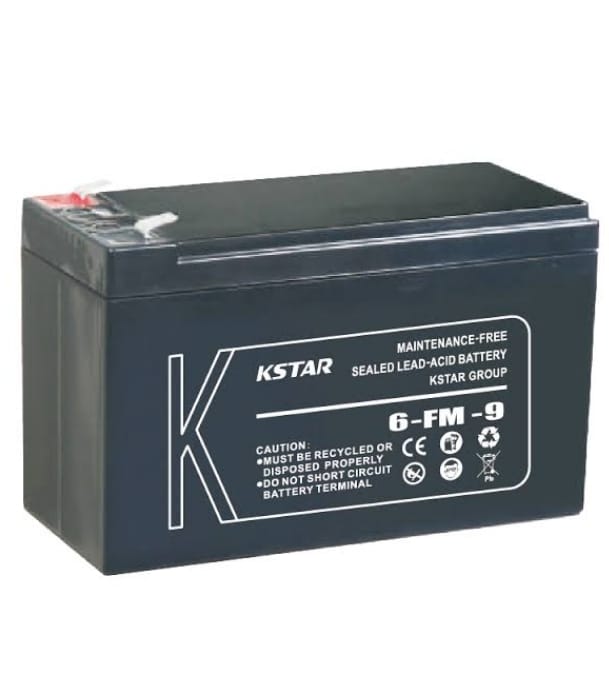 kstar-9ah-12v.jpeg KSTAR 12V-9AH SMF Rechargeable UPS Battery - Image 1